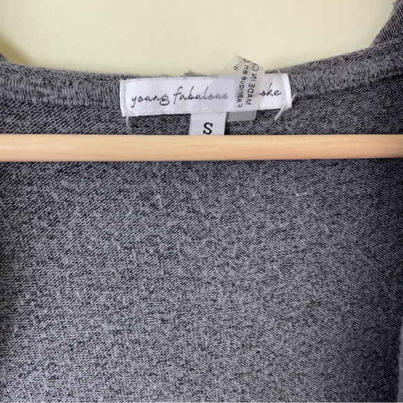Young Fabulous & Broke Soft Gray Cardigan Sweater SZ Small - Picture 7 of 14